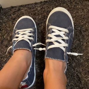 Navy slip on shoes